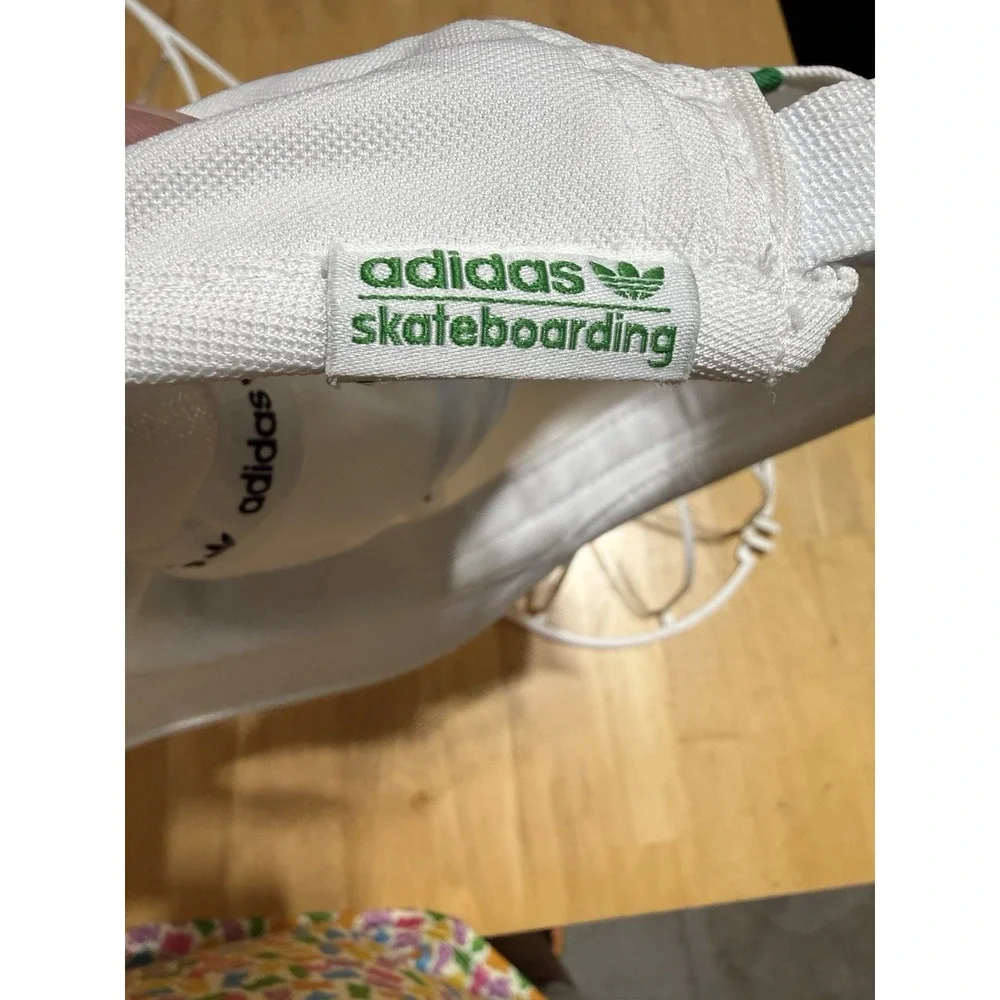 Adidas x Helas Skateboarding Hat White Green 3 Stripe Strapback Cap Rare Collab